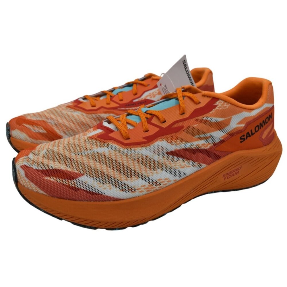 Salomon Mens Size 10.5‎ Aero Volt Tumeric Red Blue Road Running Shoes Sneakers